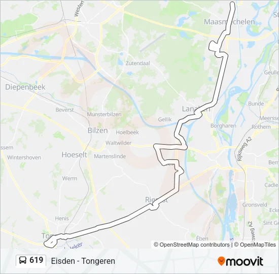 619 Bus Line Map