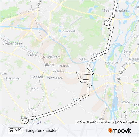 619 Bus Line Map