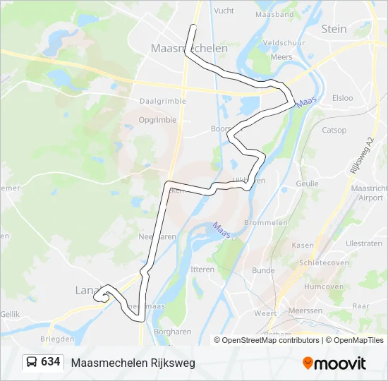 634 Bus Line Map