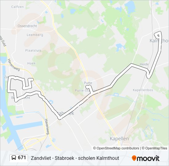 671 Bus Line Map