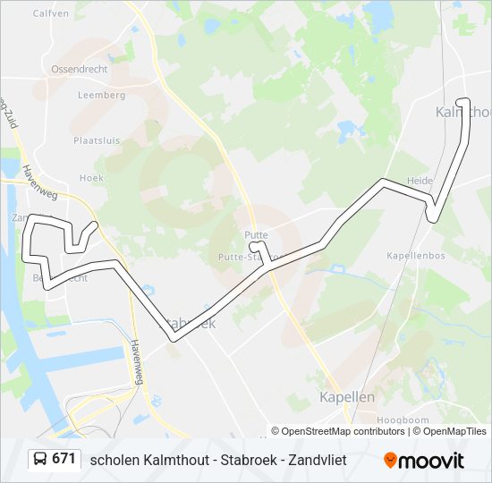 671 Bus Line Map