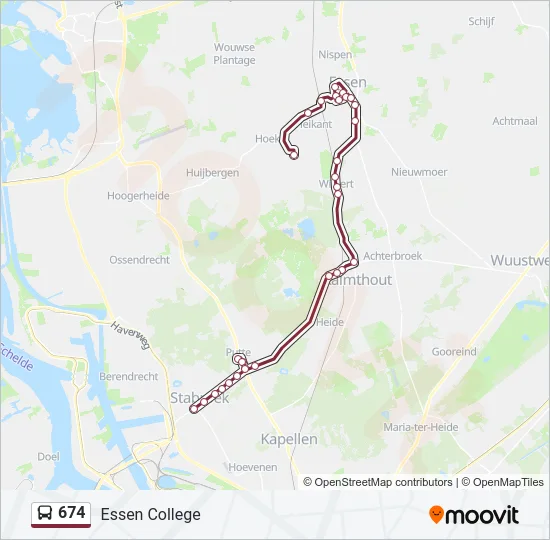 674 Bus Line Map