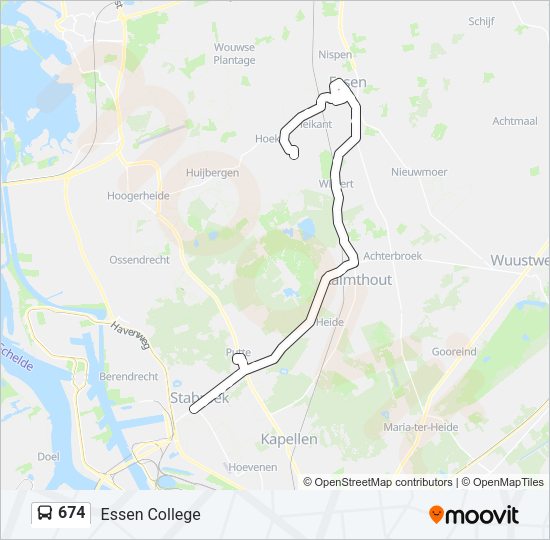 674 Bus Line Map