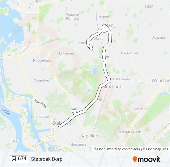 674 Bus Line Map
