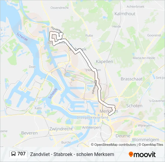 707 Bus Line Map