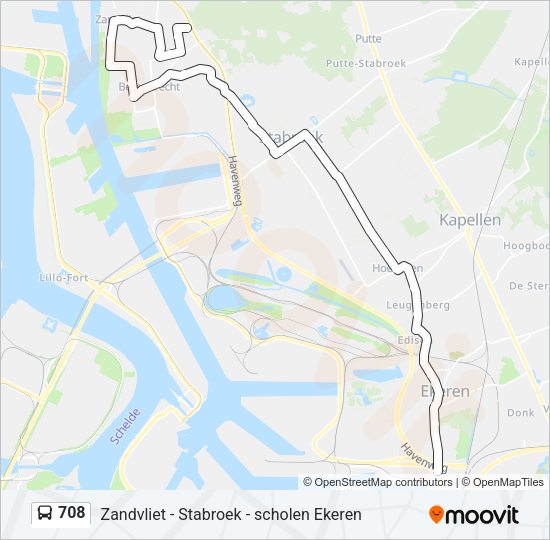 708 Bus Line Map