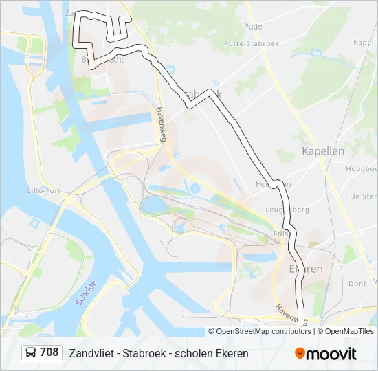 708 Bus Line Map