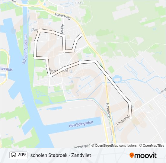 709 Bus Line Map