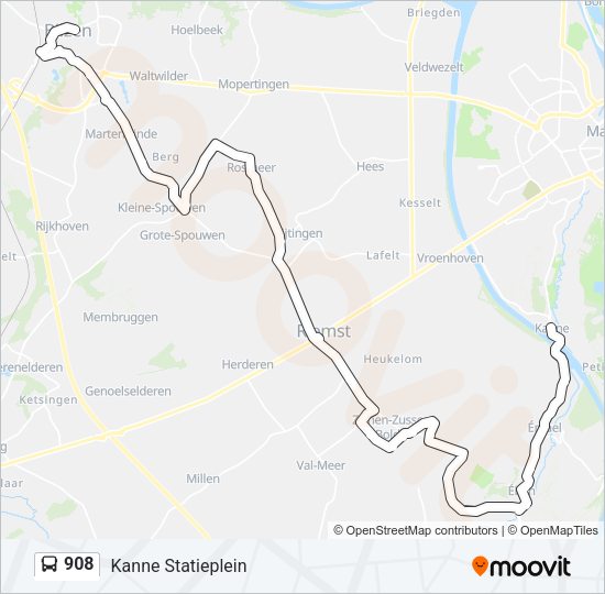 908 Bus Line Map