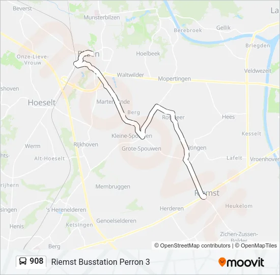 908 Bus Line Map