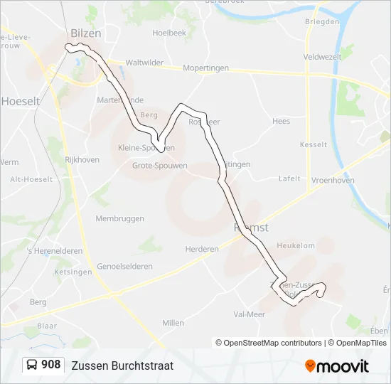 908 Bus Line Map