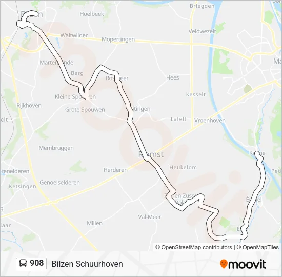 908 Bus Line Map