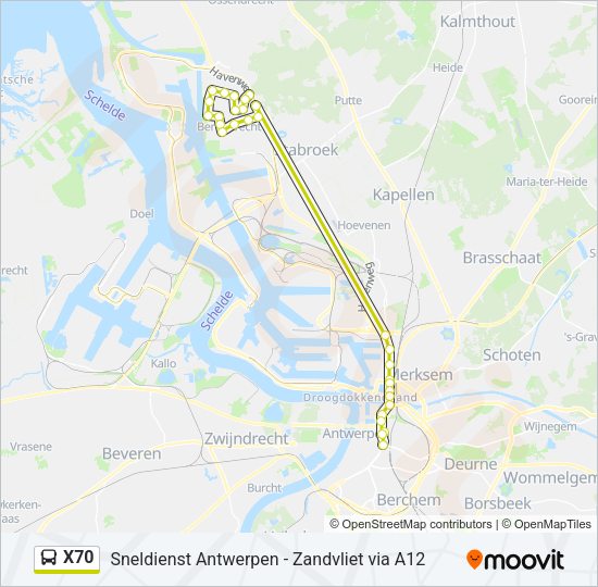 X70 Bus Line Map