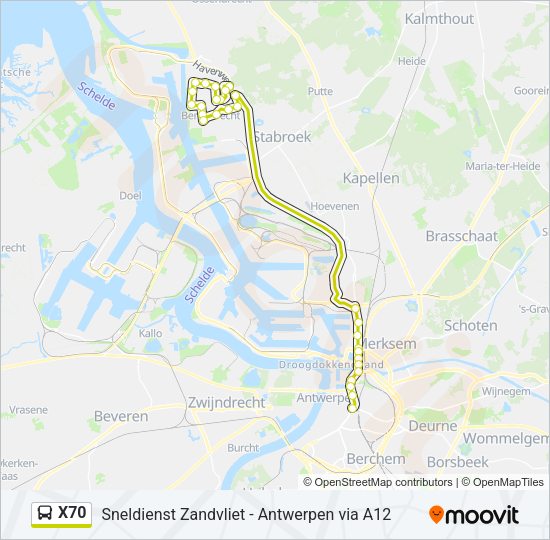 X70 Bus Line Map