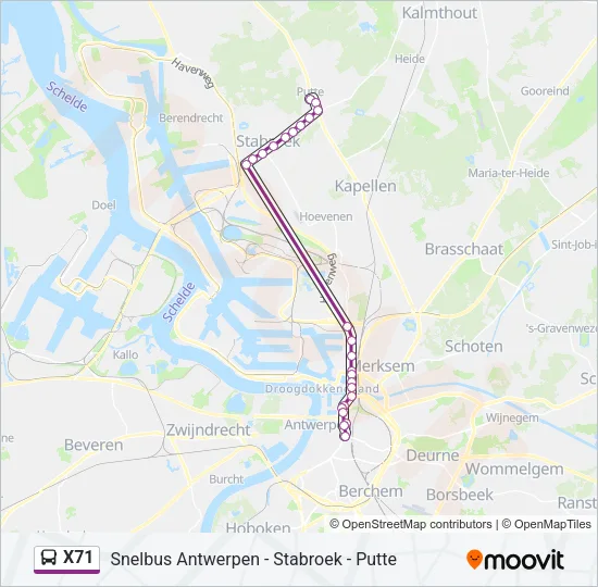 X71 Bus Line Map