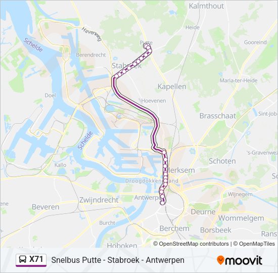 X71 Bus Line Map