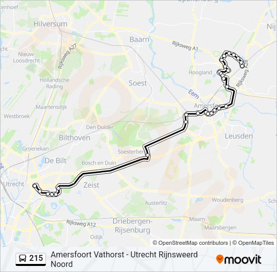 215 Bus Line Map
