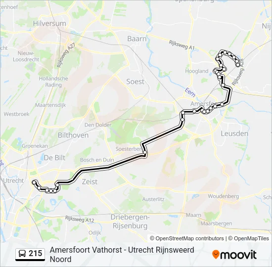 215 Bus Line Map