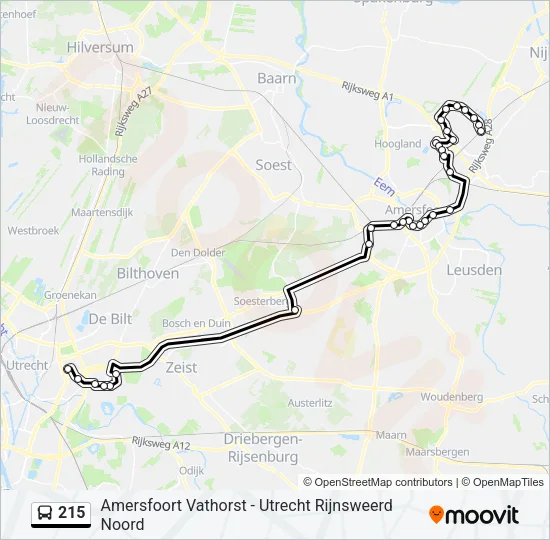 215 Bus Line Map