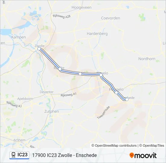  IC23 lijnkaart