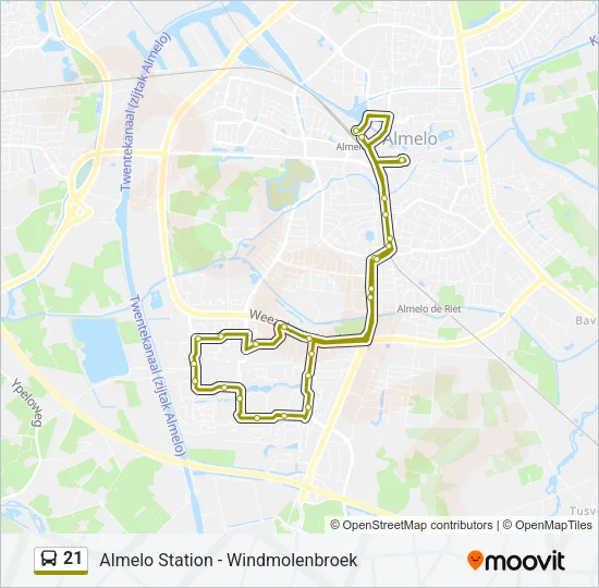 21 Bus Line Map