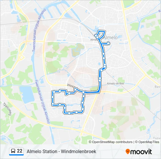 22 Bus Line Map
