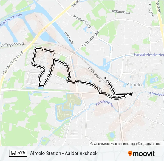 525 Bus Line Map
