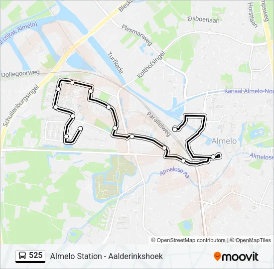 525 Bus Line Map