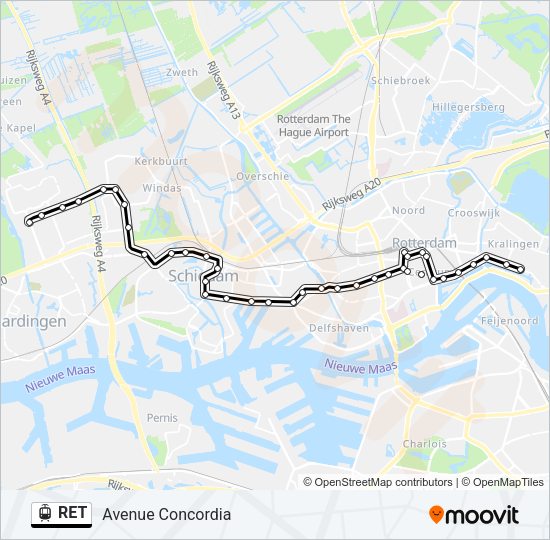 RET Light Rail Line Map