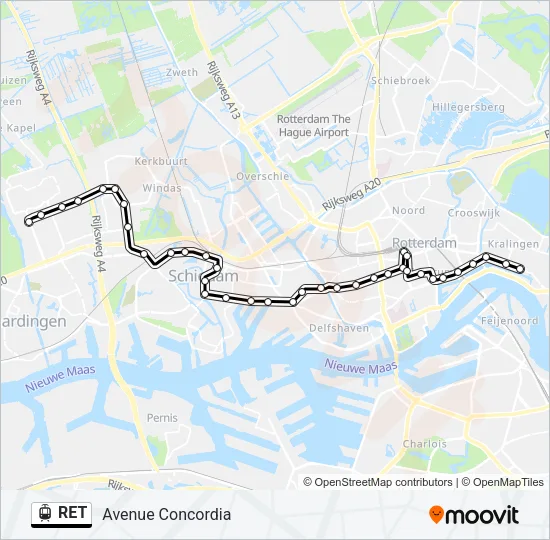 RET Light Rail Line Map