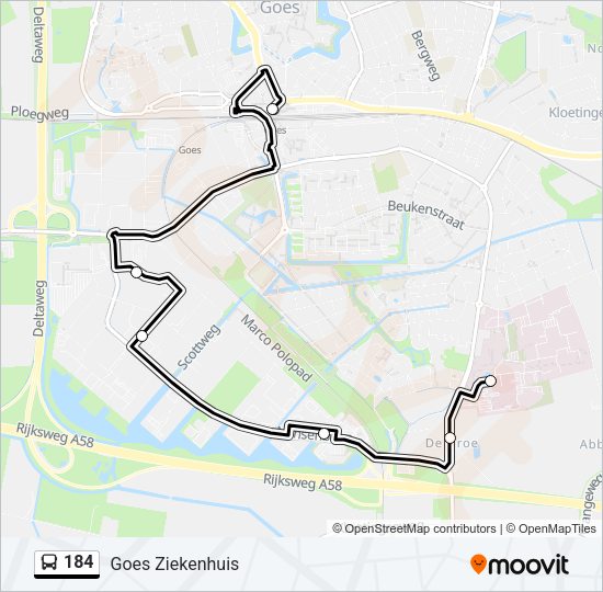 184 Bus Line Map
