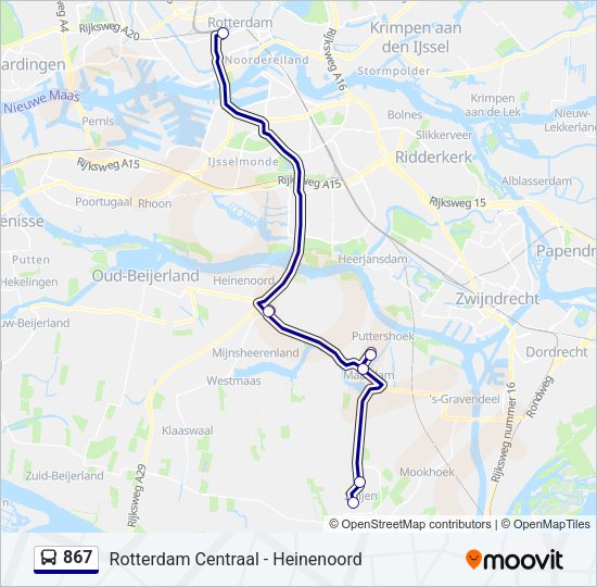 867 Bus Line Map