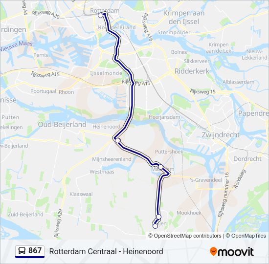 867 Bus Line Map