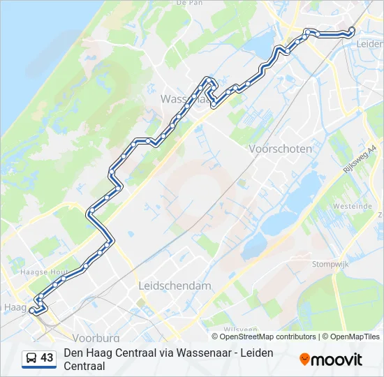 43 Bus Line Map