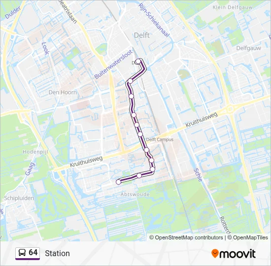 Bus 64 lijnkaart