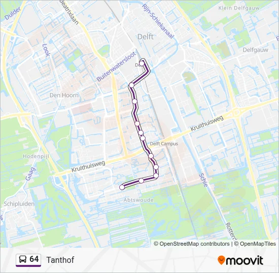 Bus 64 lijnkaart