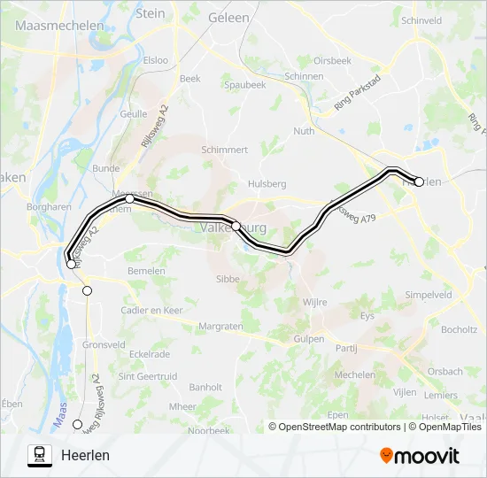 SNELTREIN RE18 Train Line Map