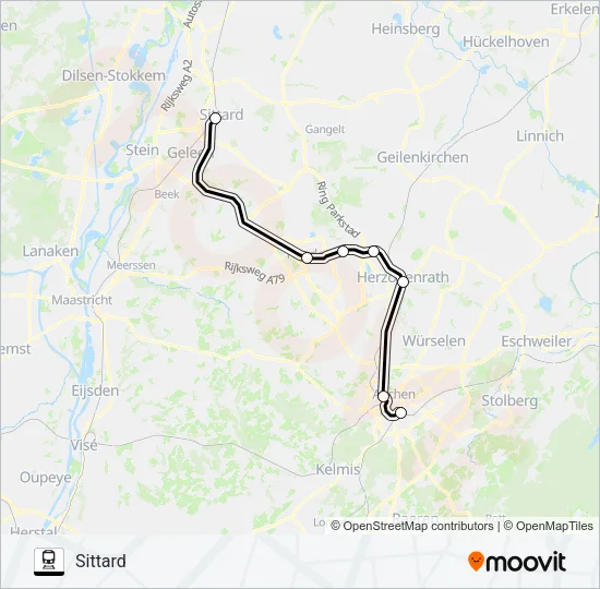 SNELTREIN RE18 Train Line Map