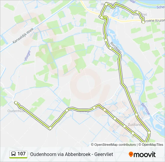 107 Bus Line Map