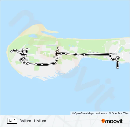 1 Bus Line Map