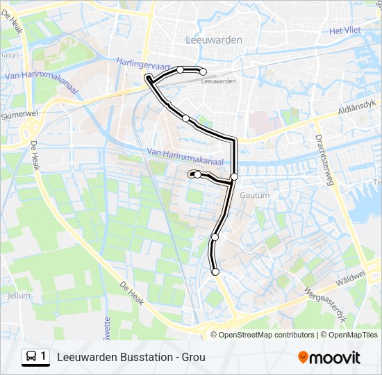 1 Bus Line Map