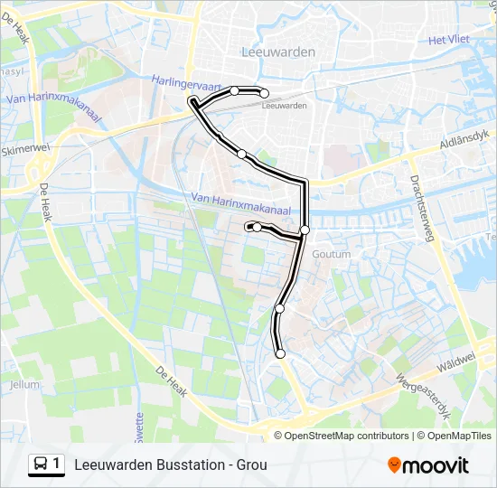 1 Bus Line Map
