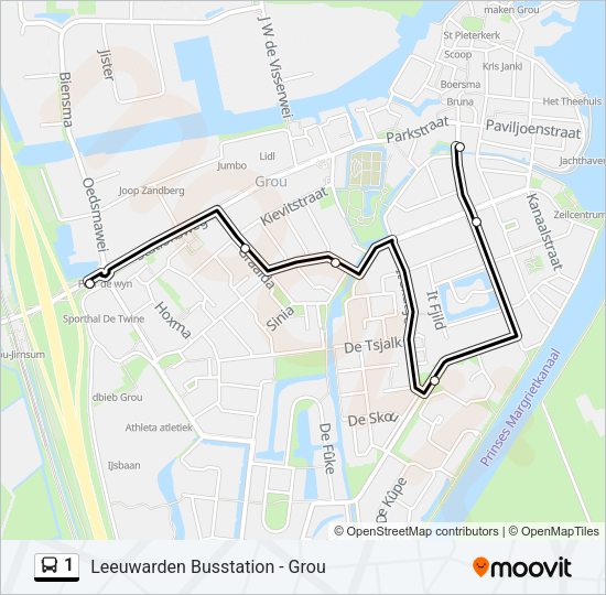 1 Bus Line Map