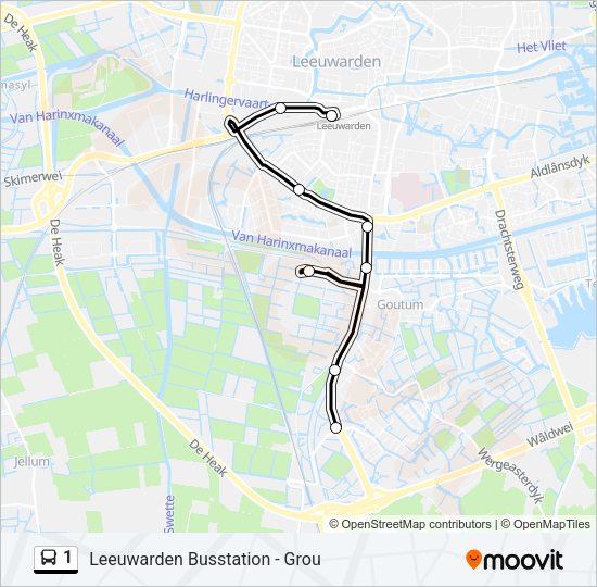 1 Bus Line Map