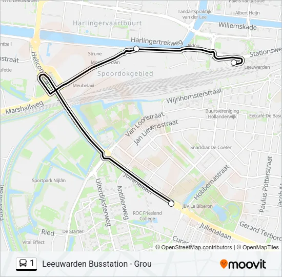 Buslinie 1 Karte