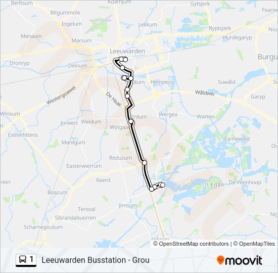 1 Bus Line Map