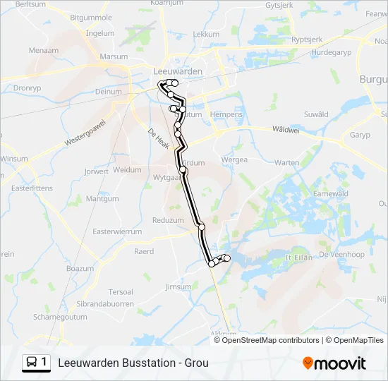 1 Bus Line Map