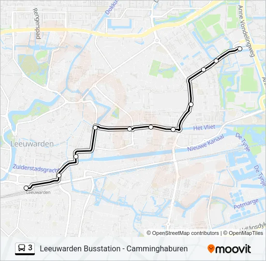3 Bus Line Map