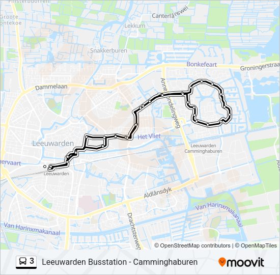 3 Bus Line Map