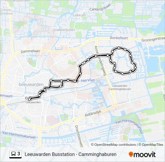 3 Bus Line Map